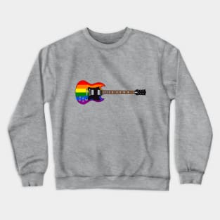 Rainbow Pride Flag Electric Guitar Crewneck Sweatshirt